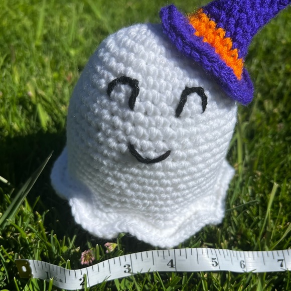 Hand Crocheted Little Witchy Ghost Stuffed Animal Halloween Decor! - Picture 8 of 12